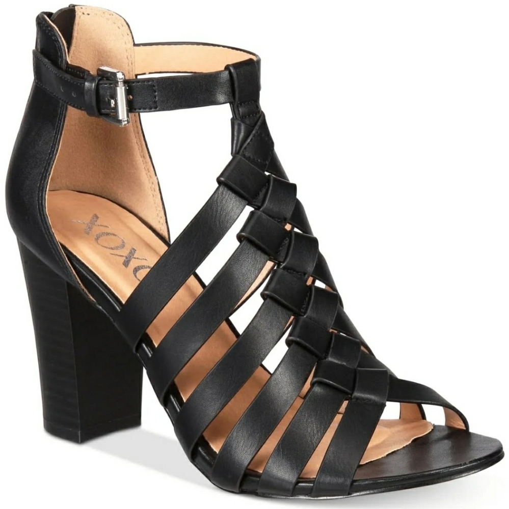 XOXO Baxter Dress Sandals - Size 7.5 - Black - USED